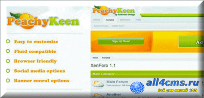Шаблон Peachy Keen для XenForo v.1.1.3