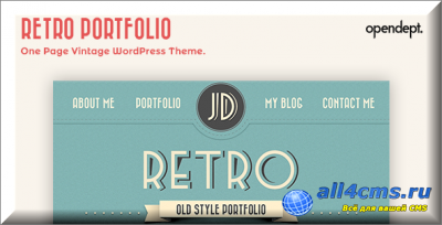 Retro Portfolio — премиум шаблон для портфолио на одной странице WordPress